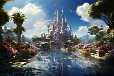 精美的城堡背景图片