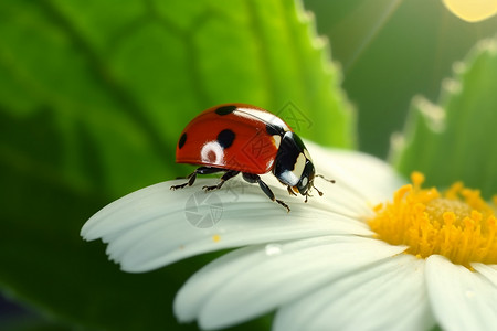 昆虫开花植物上的瓢虫背景