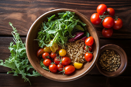 健康的番茄蔬菜沙拉图片