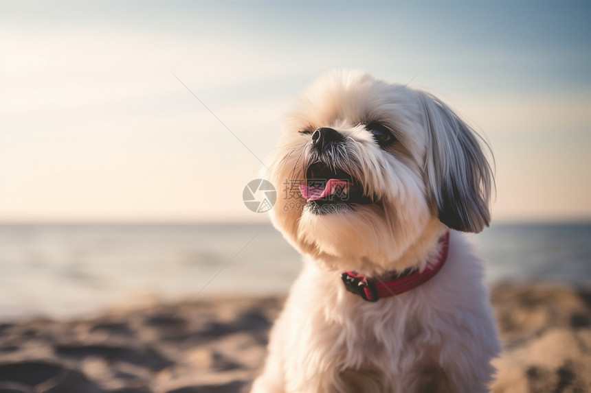 伸舌头的宠物狗图片