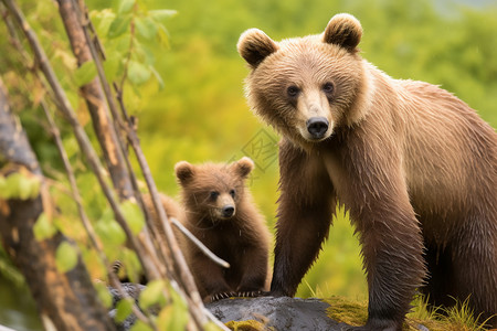 大熊小熊可爱的灰熊背景