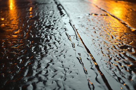 下雨的路面图片