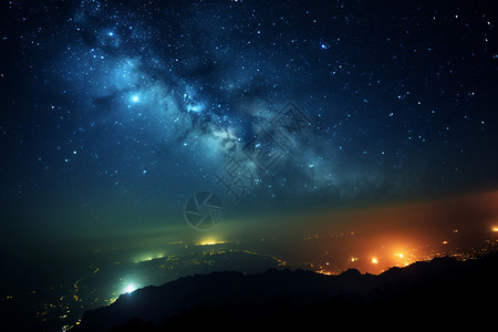 夏季夜晚的银河系背景图片