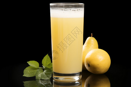 梨汁美味新鲜的梨子汁背景