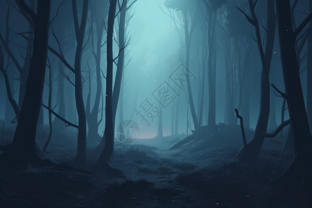 怪异的鬼屋森林背景图片