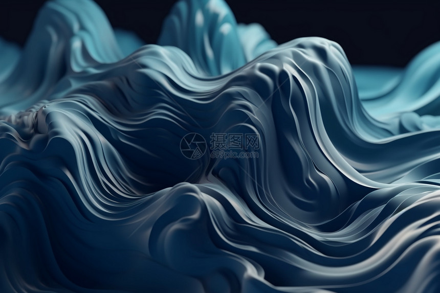 抽象蓝色流动线条背景图片