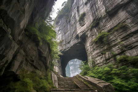 层层叠嶂的山谷高清图片