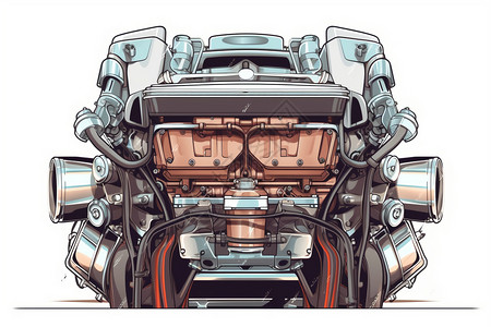 汽车发动机结构图图片
