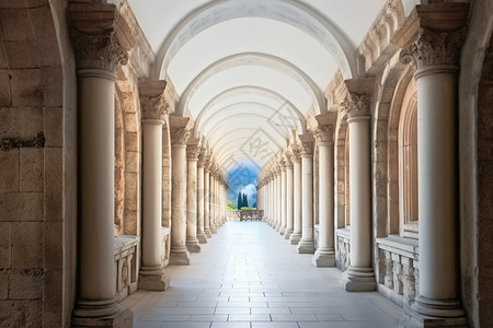 欧式拱形走廊高清图片