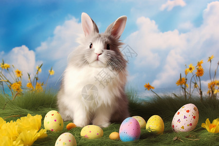 兔子和彩蛋图片