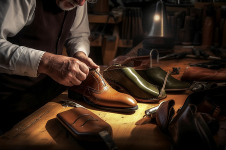 手工制造的皮鞋背景
