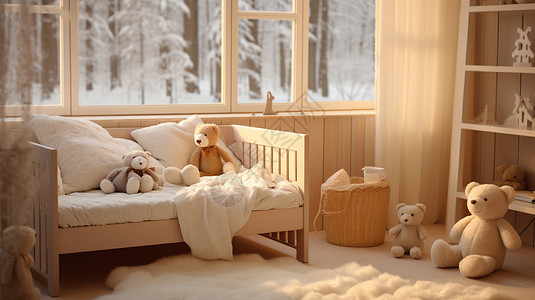 温馨的婴儿室背景图片