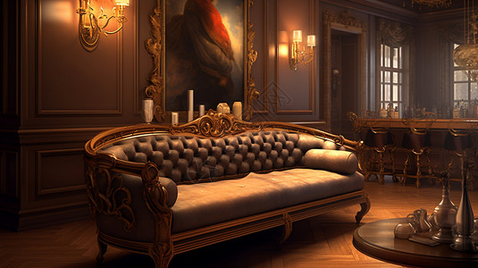 古典的欧式沙发背景图片