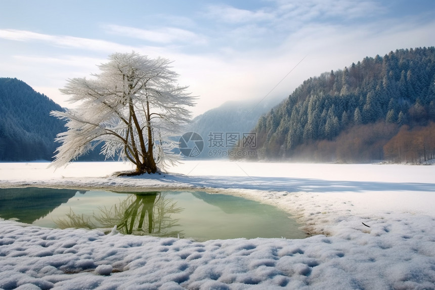 冬季的雪地图片