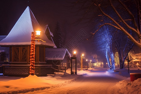 冬季寒冷的村庄图片