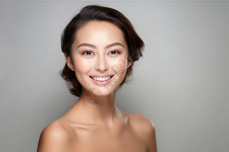 亚洲女人面部皮肤管理背景图片