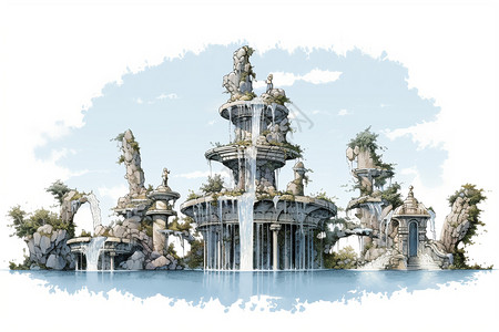 大型喷泉建筑图片