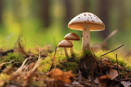 苔藓和蘑菇图片