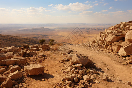 以色列拉蒙陨石坑景观高清图片