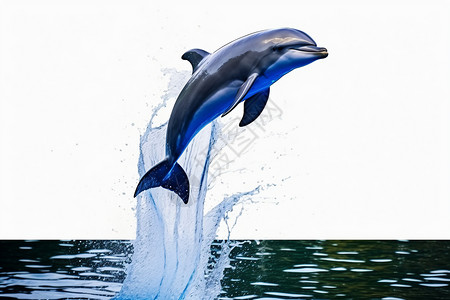 开心跳跃的海豚背景图片