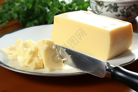 锋利刀子好吃的奶酪背景
