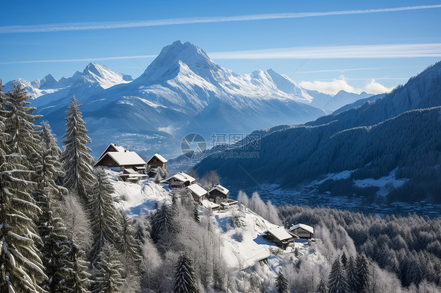 美丽的雪山风景图片