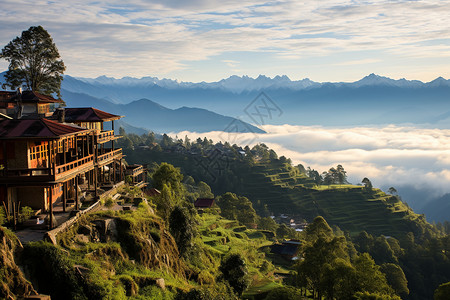 徒步旅行的喜马拉雅山图片