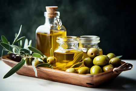 橄榄和橄榄油高清图片