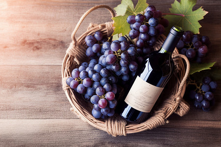 葡萄酒收获酿制红酒的葡萄背景