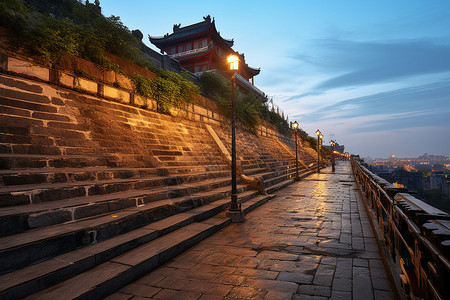 空旷的古镇小道图片