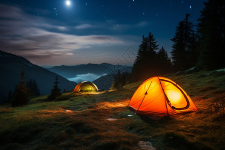 户外露营的帐篷图片
