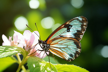 植物上美丽的蝴蝶图片