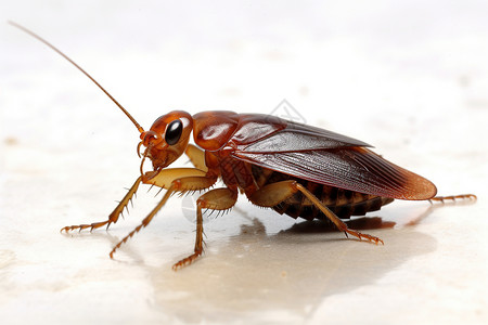 生物人类白色背景上的蟑螂背景