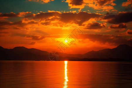 黄昏夕阳大海图片
