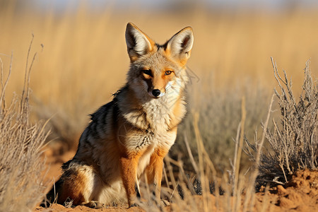 狩猎的狐狸 西伯利亚狼图片素材