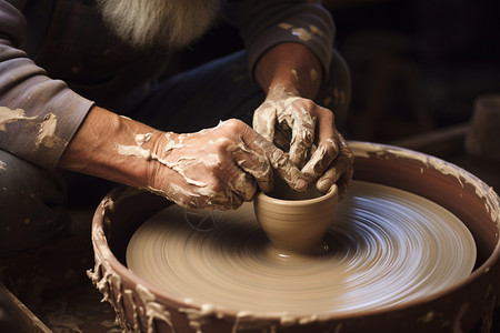 手工陶瓷制作背景图片