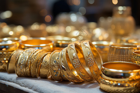 传统手工艺品传统黄金首饰背景