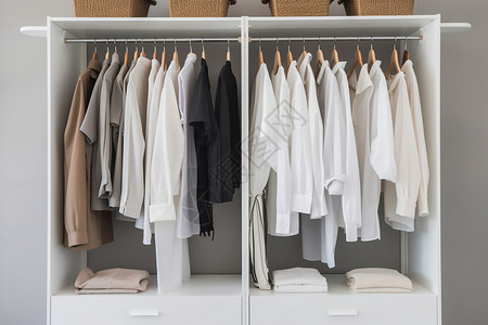 衣服分类分类整齐的衣柜背景