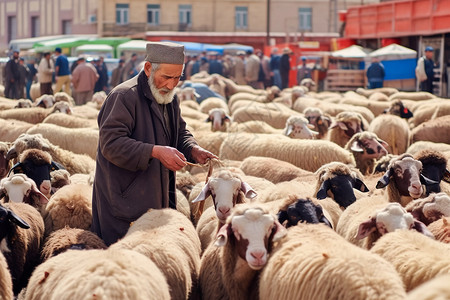 新疆牛羊新疆绵羊背景