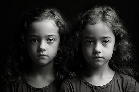相似的双胞胎女孩背景图片
