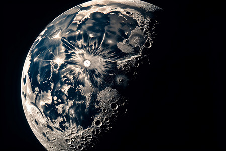 月球特写探索月球表面设计图片