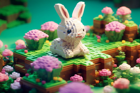 兔子积木玩具图片