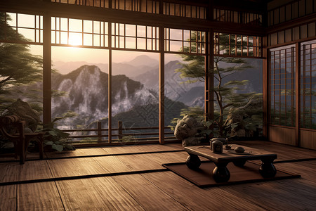 瑜伽文化风景如画的新中式茶馆设计图片