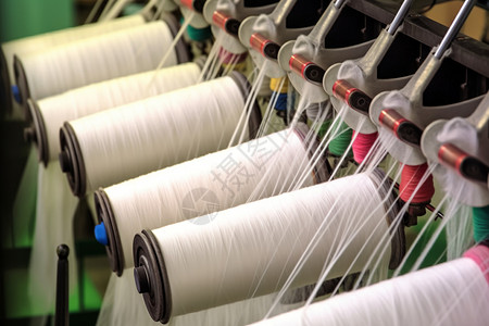 用线制作素材棉纺线制作工厂背景