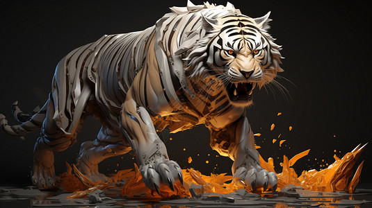 动态凶猛的老虎背景图片