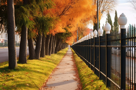 秋天的城市街道图片