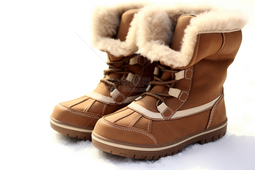 温暖的雪地靴图片