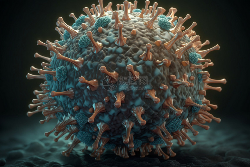 病毒细胞的详细3D模型图片