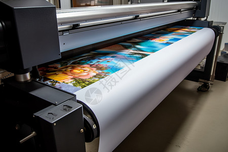 大型印刷厂的印刷设备背景图片