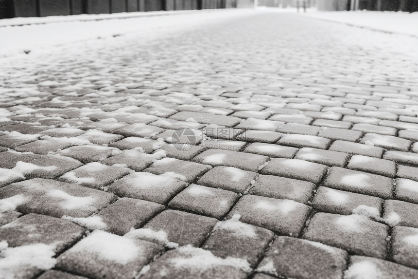 下完雪后的街道图片